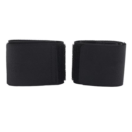 Justerbar Elastisk Fodbold Benskinnerem med Fast Bandage Tape Fastgørelse Sort