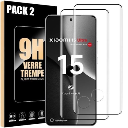 Hærdet Glas - Xiaomi - 15 Ultra - Pakke med 2 - Stødbeskyttelse - Sort Kant