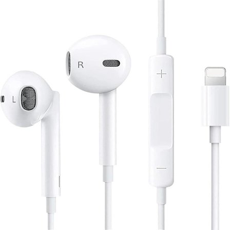 Trådbundna iPhone-hörlurar för Apple, In-Ear-hörlurar med volymkontroll och mikrofon, Kompatibla med iPhone XS-14 Pro Max