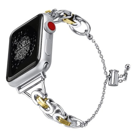 Apple Watch (41mm) klockarmband i rostfritt stål med enkel cirkel - Silver Och Guld