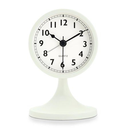 Klassisk Metall Vekkerklokke, Stille Vekkerklokke Liten Analog Bordklokke for Nattbord, Soverom, Kontor