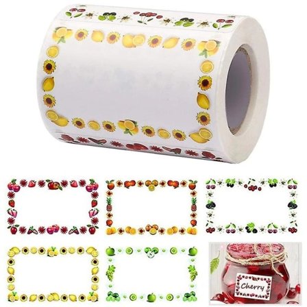 Etiketter til glas, selvklæbende sylteetiketter personlige, 1 rulle dekorative Aftagelige Sticky sylteglas Etiketter til køkken 250 stk (FMY)