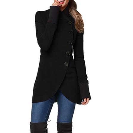 Spring Slim Elegant Fit Ytterkläder Dam Solid Grå Vit Singel