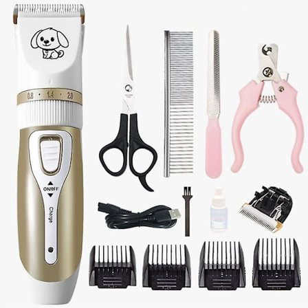 Dog Clippers Pet Grooming Clipper, Dog Cat Hair Trimmer Cutter Golden
