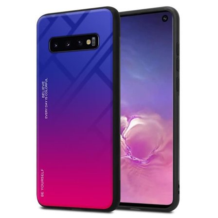 Fodral till Samsung Galaxy S10 4G Skal i LILA - RÖD Fodral Skyddsskydd tvåfärgad TPU