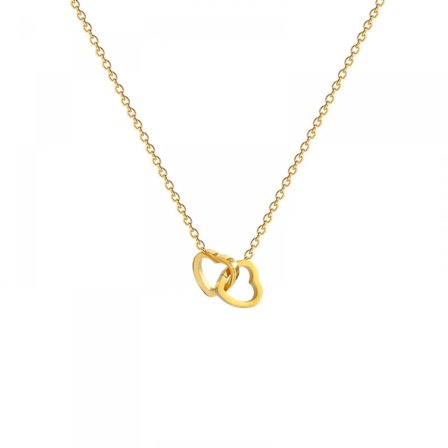 Dobbelt hjerte halskæde vedhæng med i Sterling sølv kabelkæde