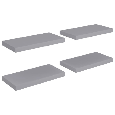 Vidaxl Svävande Vägghyllor 4 St Grå 50x23x3,8 Cm Mdf Grå