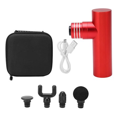 Mini Bærbar USB Dypvev Muskelmassasjeapparat med 4 Hoder for Hjemmebruk