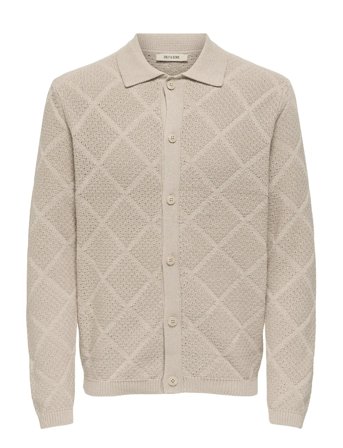 ONLY & SONS Onsmap Life Reg Cardigan Knit - Cream - XXL