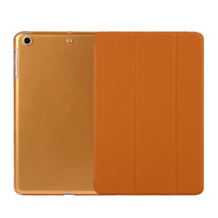 Fodral för iPad 2/3/4 4-faldigt orange, ett stycke, mini, smart sleep, läder, tunt
