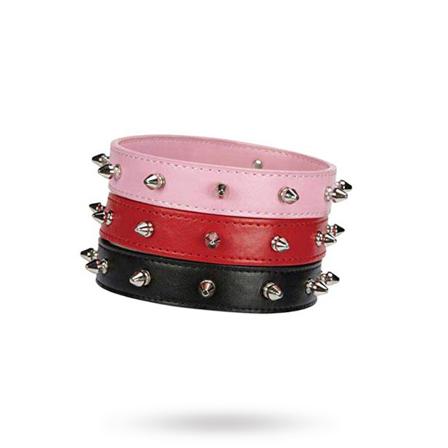 Studded Collar - Red - Scarfes, Charms & Halsbandssmycken, Draglinor, Läder- & Textilhalsband på Doggie.se
