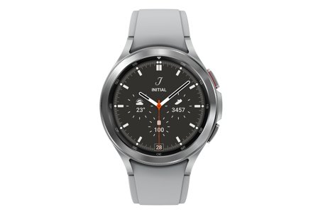 Samsung Galaxy Watch4 Classic - sølvfarget - smartklokke med åskamsportsbånd - sølv - 16GB - tysk versjon