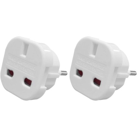 EU Reiseadapter, UK til Europeisk Pluggadapter, Europe Type C, E, F for Spania, Italia, Portugal, Tyskland, Nederland, Hellas og Mer (pakke 2)