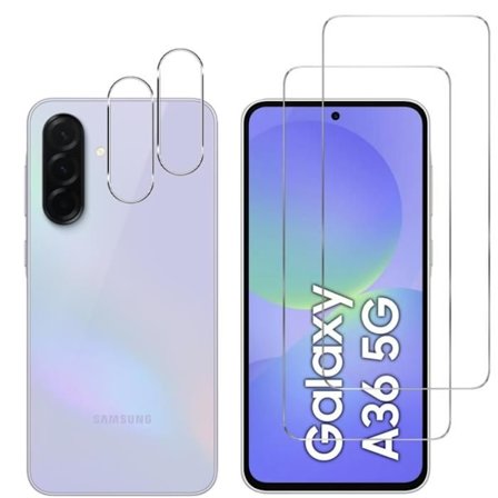 Glastålig - Phonillico - Samsung Galaxy A36 5G - Paket 2 - Skydd för Skärm och Kamera - Repfria