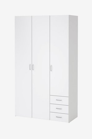 Tvilum - Space Garderob med 3 dörrar + 3 lådor (200) - Paket - Vit - Garderober - Från Homeroom
