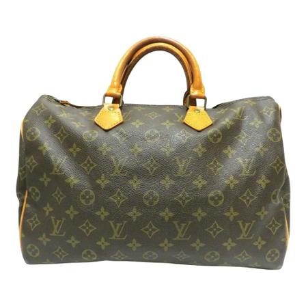 Louis Vuitton Vintage, Pre-owned Speedy 35 Monogram Handbag Bruin, unisex, Maat:ONE Size,Canvas
