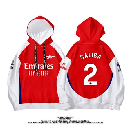 Arsenal fodboldtrøje sweatshirt hoodie til børn No.2 Saliba