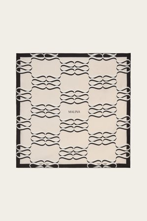 Malina - Silk twill scarf 65x65 - One Size - Monogram Cream