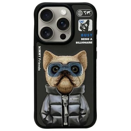 Nimmy Cool&Cute 2.0 hundeveske for iPhone 15 Pro Max - svart