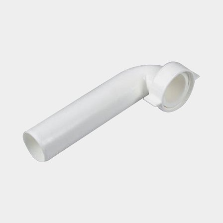 Odtoková spojka Barka PE1432, zahnutá, 1 1/4" G (BSP) (vnitřní) / 32 mm (1 1/4") hadice, plast, bílá