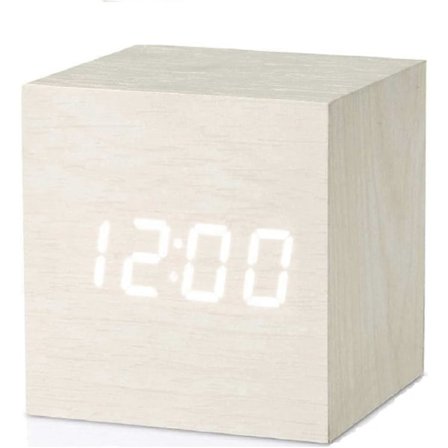 Digital Vekkerklokke Tre Vekkerklokke USB Batteridrevet Bordklokke Kube Klokke