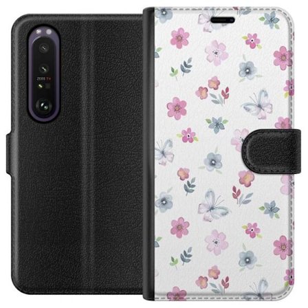 Plånboksfodral till Sony Xperia 1 III med Blommor och fjärillar