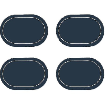 Tekonahkaiset paikka-alustat 4 kpl - Kaksisuuntainen värillinen ovaali ruokapöydän alustat Vedenpitävä lämmönkestävä kodin sisustus -xx