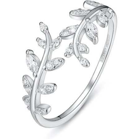 Leaves Ring Kvinna Justerbar 925 Sterling Silver Ring Mode Ring