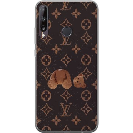 Kompatibel Mobilcover til Huawei Huawei P40 lite E Luksuriøst monogrammønster med knust bamse i mørk modeæstetik