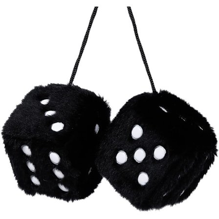 Par Retro Firkantede Spejl Hængende Par Fuzzy Plys Terninger