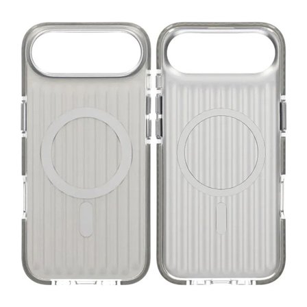Corrugated suitcase metal paint magnetic suction Case For iPhone 17 Air Silver