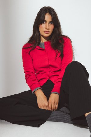 NA-KD Cardigan en maille fine - Pulls fins - Rouge - XL