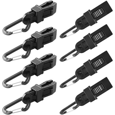 8 Stk. Telt Presenningsclips Kraftige Camping Teltclips Kraftige Låseclips, Sorte Teltklemmer Presenningsfastgørelser Til Telt Markise, 8,5 * 3cm