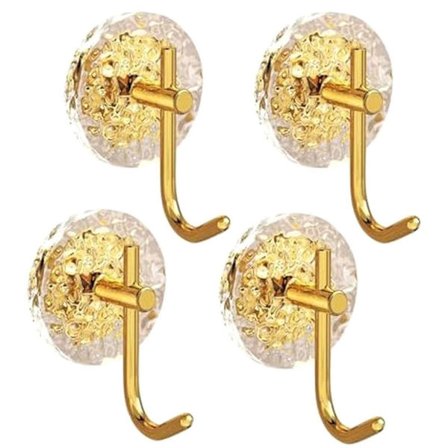 4 stk. Veggkroker, Punch-frie selvklebende kroker for oppheng av jakke, hatt, håndkle, morgenkåpe, skjerf, veske, nøkler,