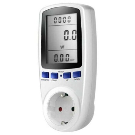 Energimåler Wattmeter Socket, Socket MeterE Elektrisk energi med 7 Modus, Energimåler med LCD-skjerm, 3680W