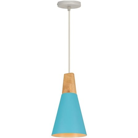 Moderni yksinkertainen katto riippuvalaisin metalli puu kattokruunu lampunvarjostin säädettävissä DIY riippuvalaisin sininen