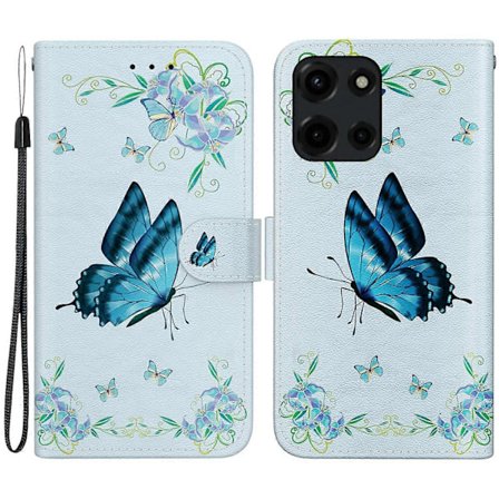 Motorola Moto G Power (2025) Lompakkokotelo, pudotussuoja, nahkainen läppäsuojus, kuvioitu painatus