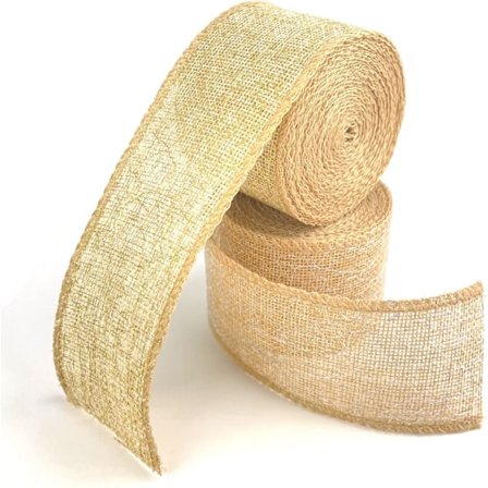 Naturlig sekkestrimmel, 2 ruller jutebånd, vintage gavebånd,