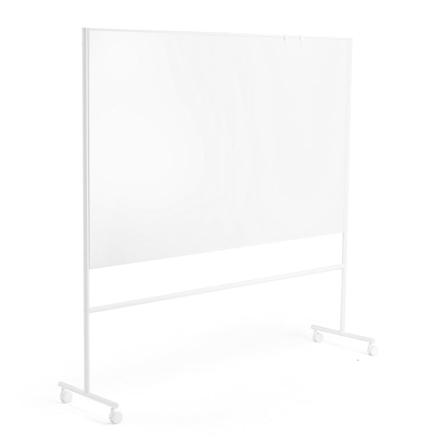Mobil whiteboardtavla EMMA, dubbelsidig, vitt stativ, 2000 mm