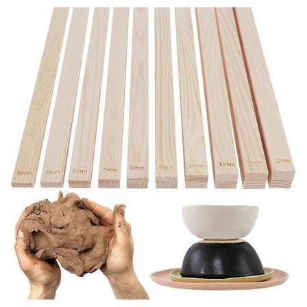 Keramik Rullepind Sæt, til Polymer Ler og Keramik, Keramik Undervisningsværktøjer med Tykkelsesmåling