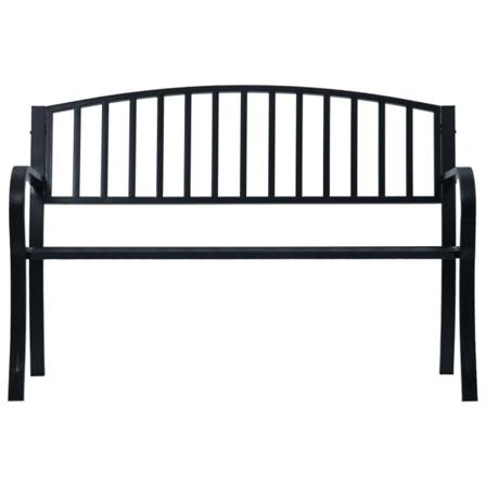 Vidaxl Trädgårdsbänk 125 Cm Svart Stål Svart