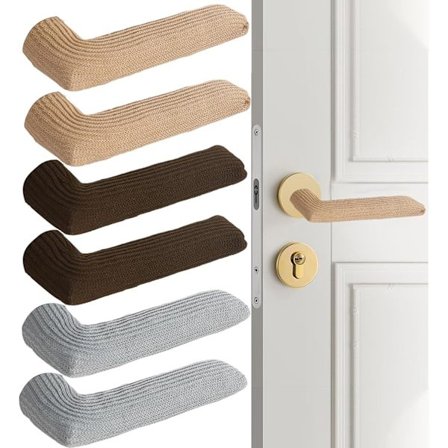 6-pakning Dørhåndtakbeskyttelse Strikkede Anti-Skåldingsbeskyttelse Frostbeskyttelse Dørhåndtakbeskyttelse for Vinter og Sommer