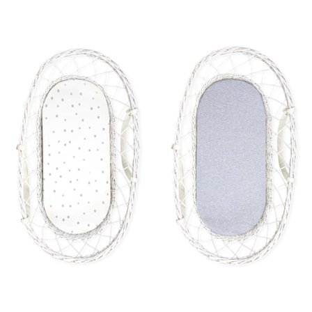 Carrycot sheet 2-pack Grey Dots/Light Grey