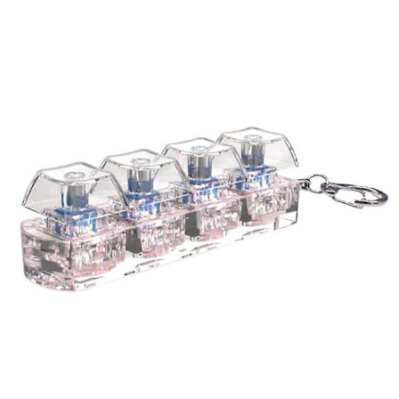 4-Knapps Mekanisk Keycap Tester Nyckelring Med LED-belysning För Stressreducering Och Avkoppling För Hem Eller Kontor