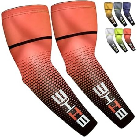 Röda (L) Arm Sleeves för Män & Kvinnor, Sol Anti-UV UPF 50+ Skydd Anti-Slip Kylning Sleeves, Gaming Arm Sleeve, Kompression Sports Arm Sleeves för C