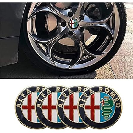 4 stk for Alfa Romeo 60MM ABS Hjulnavkapsler Navkapsel Hjulnavdeksel