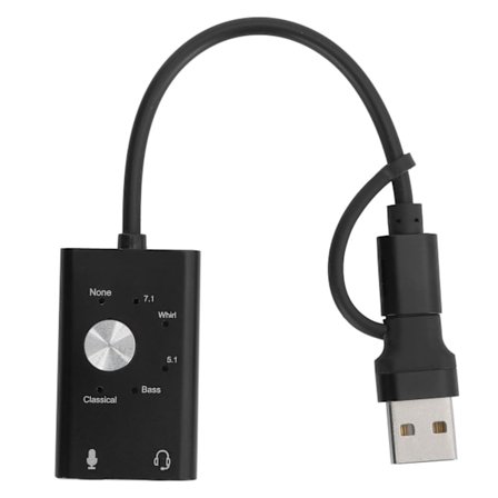 Type C til Audio 7.1 Kanal USB Eksternt Lydkort Adapter