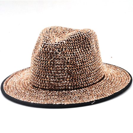 Mode paljett Fedora hatt