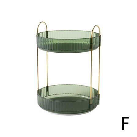 Roterende makeup-arrangør med stor kapacitet Kosmetisk kommodeholder Mørkegrøn2 32*23*21.5*5cm