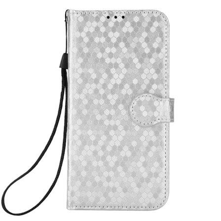 Etui til iPhone 13 Pro Max sølv Polka Dot Wallet med kortholder Flip